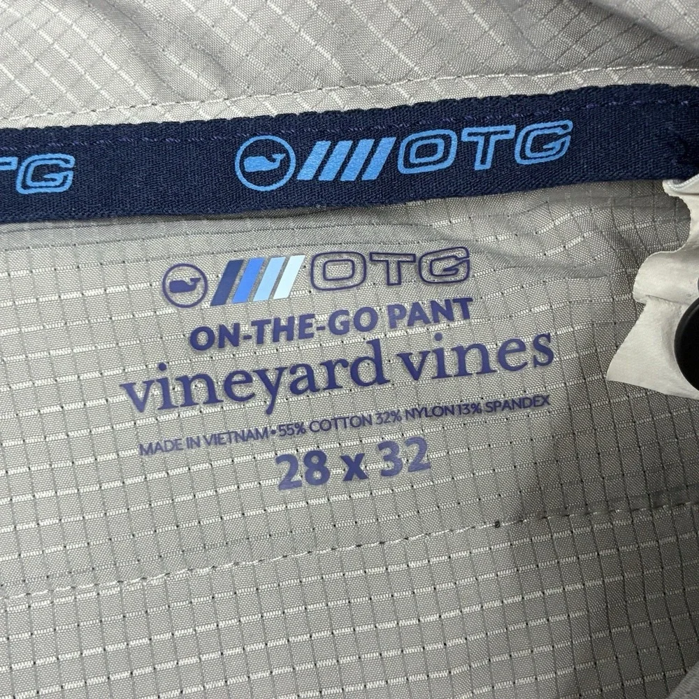 Vineyard Vines OTG Pants Mens 28x32 Gray Performance Stretch Golf Chino